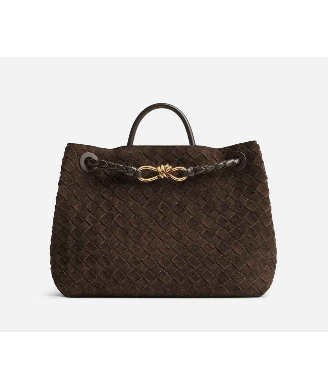 BOTTEGA VENETA Коричневая замшевая сумка тоут, фото 8