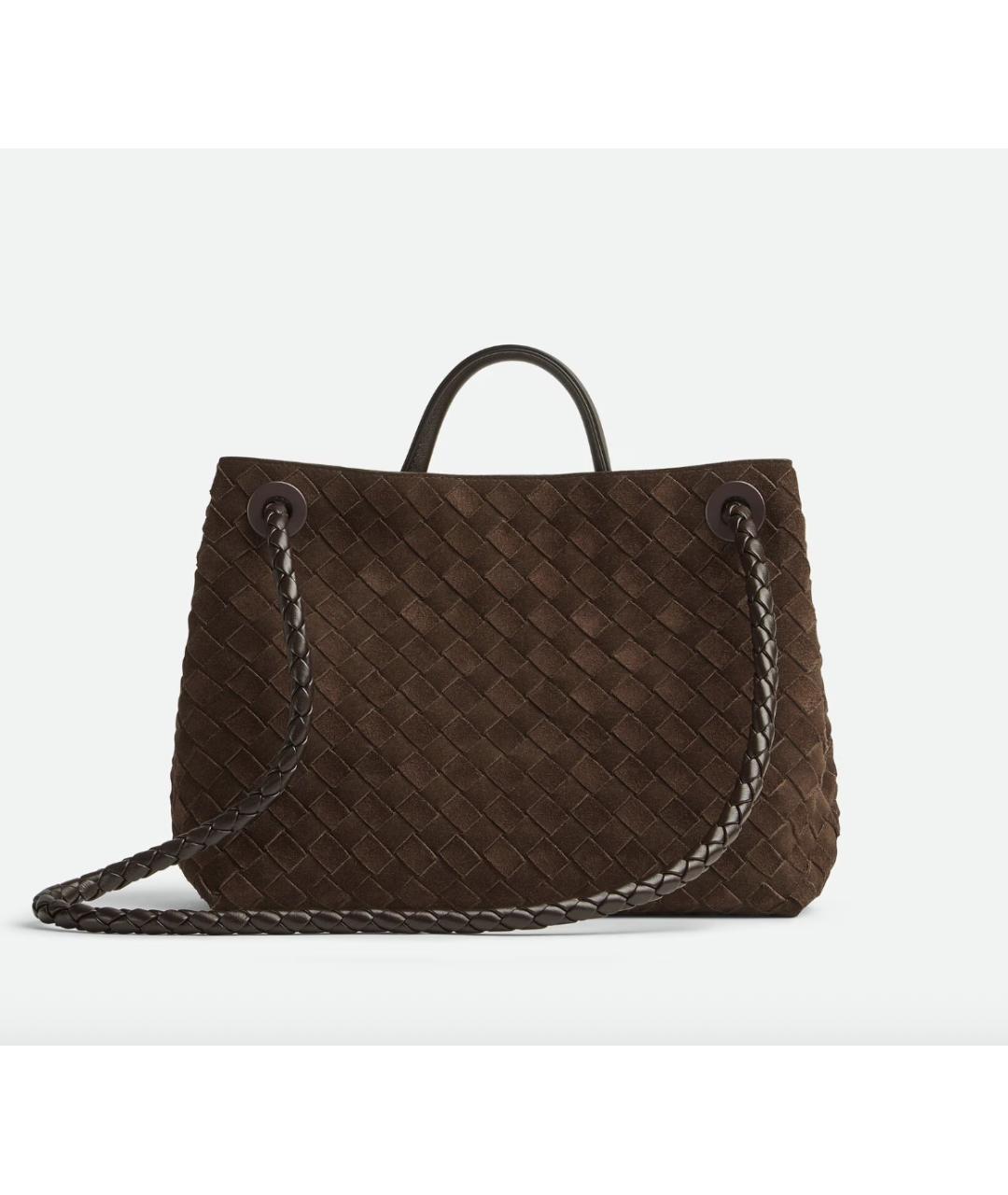 BOTTEGA VENETA Коричневая замшевая сумка тоут, фото 5