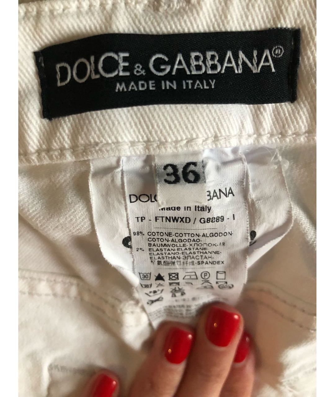 DOLCE&GABBANA Белые деним шорты, фото 4