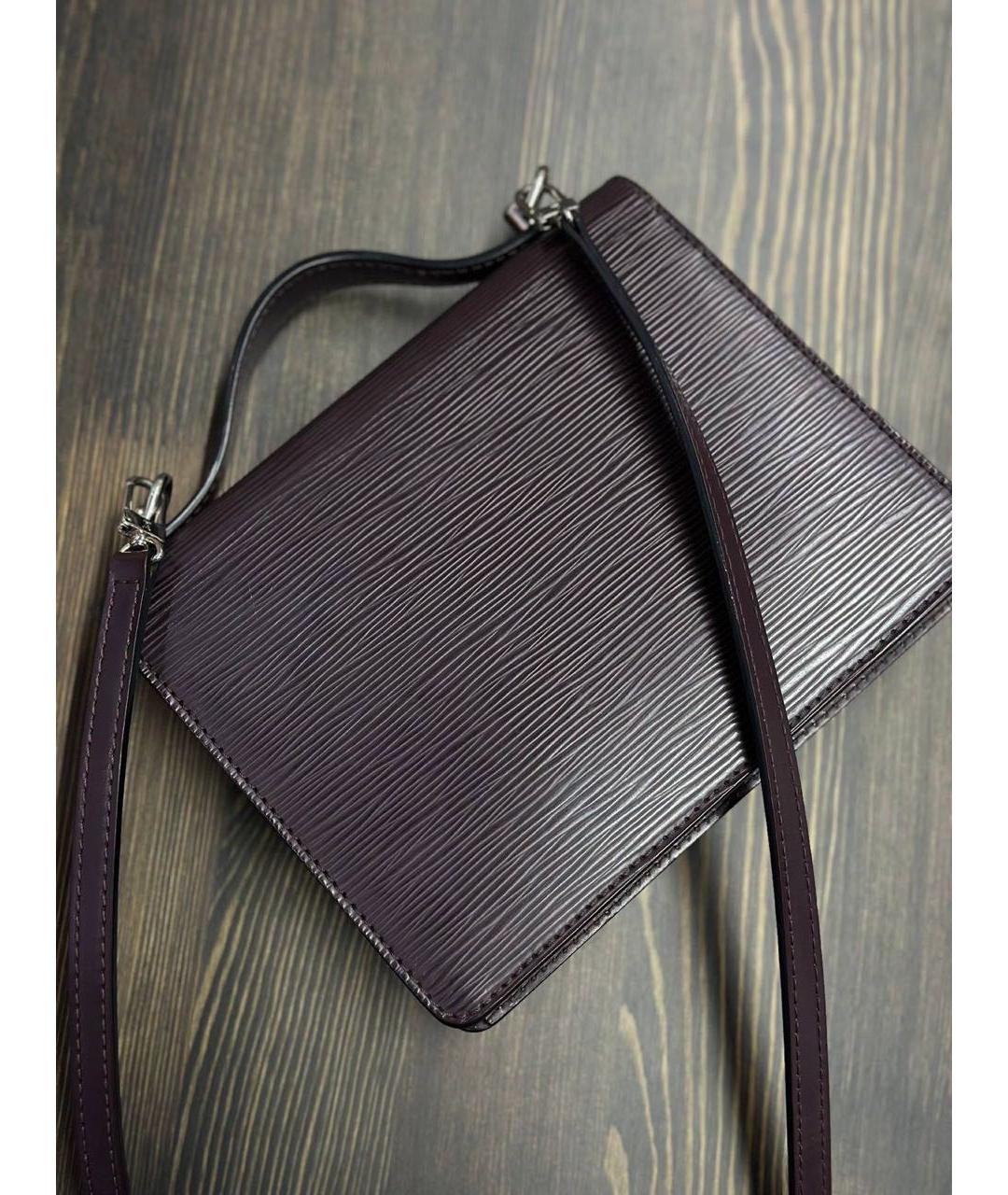 LOUIS VUITTON Фиолетовая кожаная сумка через плечо, фото 3