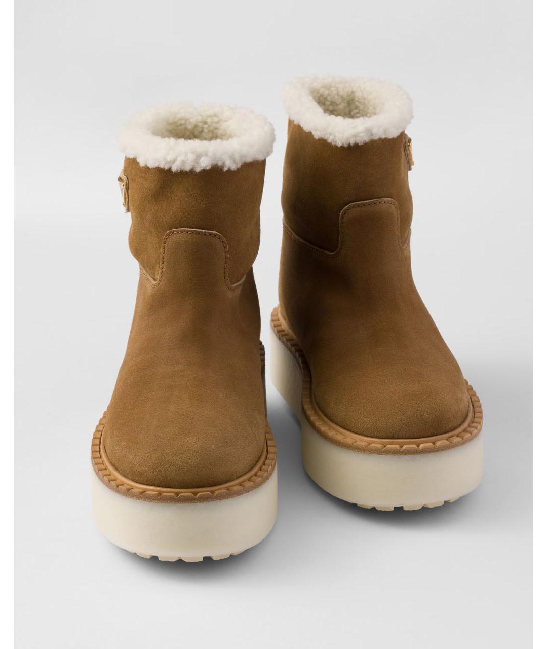 PRADA Коричневые замшевые ботинки, фото 5