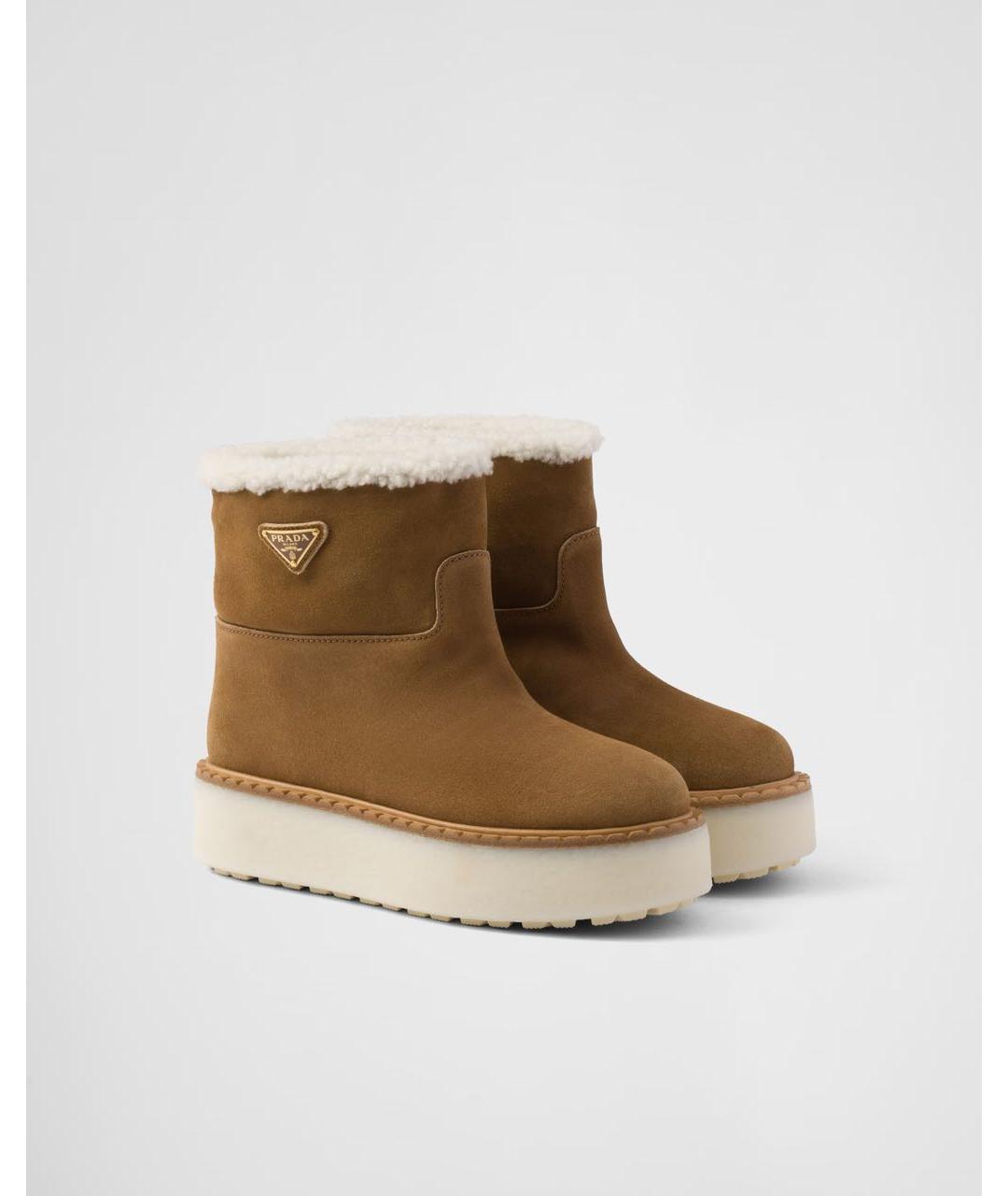 PRADA Коричневые замшевые ботинки, фото 6