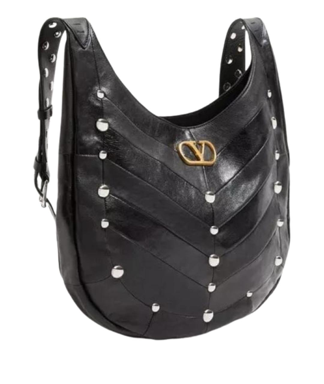 VALENTINO Черная кожаная сумка через плечо, фото 1