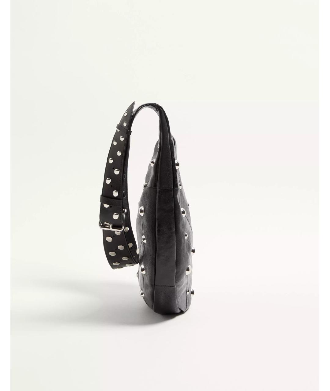 VALENTINO Черная кожаная сумка через плечо, фото 2