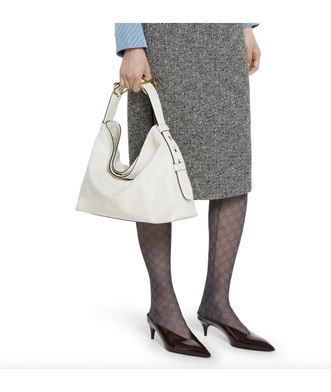 GUCCI Белая кожаная сумка через плечо, фото 2