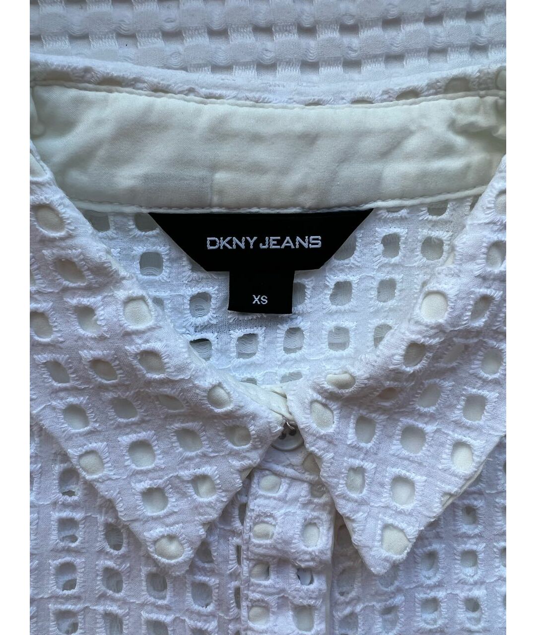 DKNY Белая хлопковая рубашка, фото 6