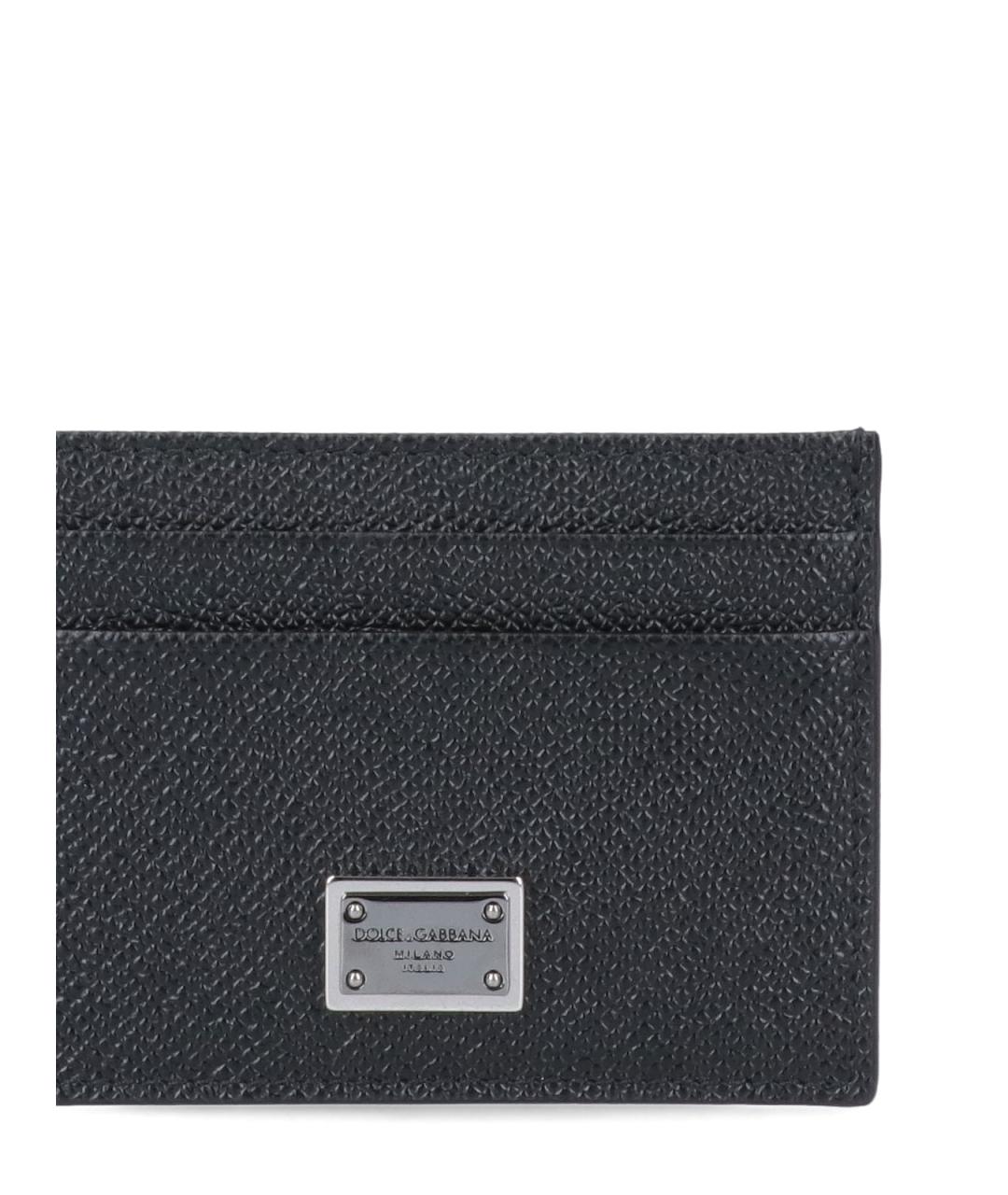 DOLCE&GABBANA Черный кожаный кардхолдер, фото 1