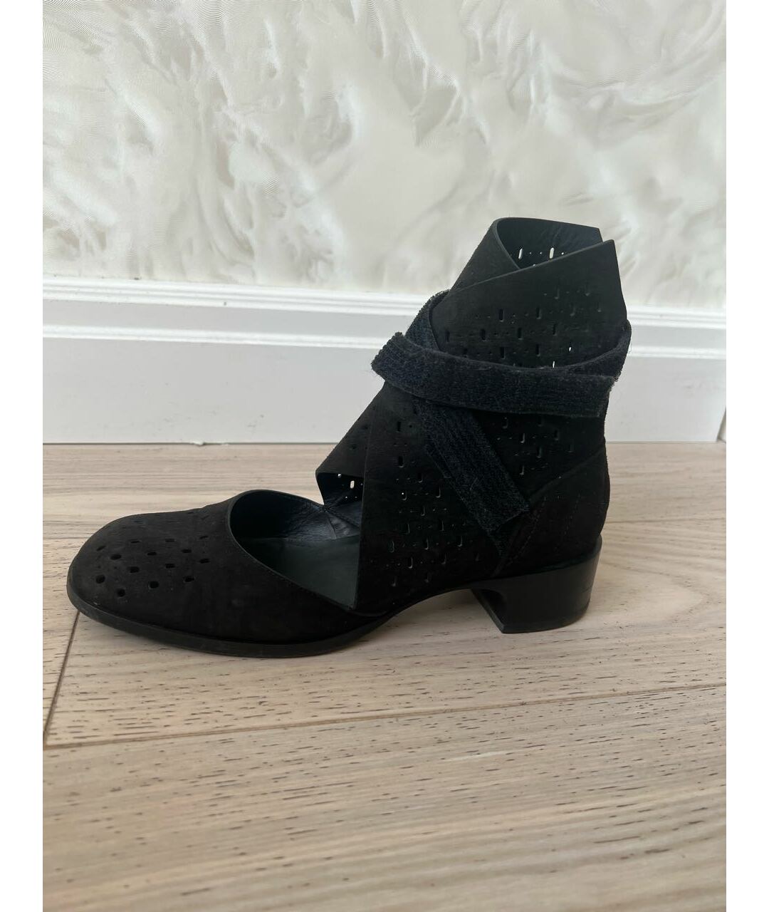 CHANEL PRE-OWNED Черные нубуковые туфли, фото 6