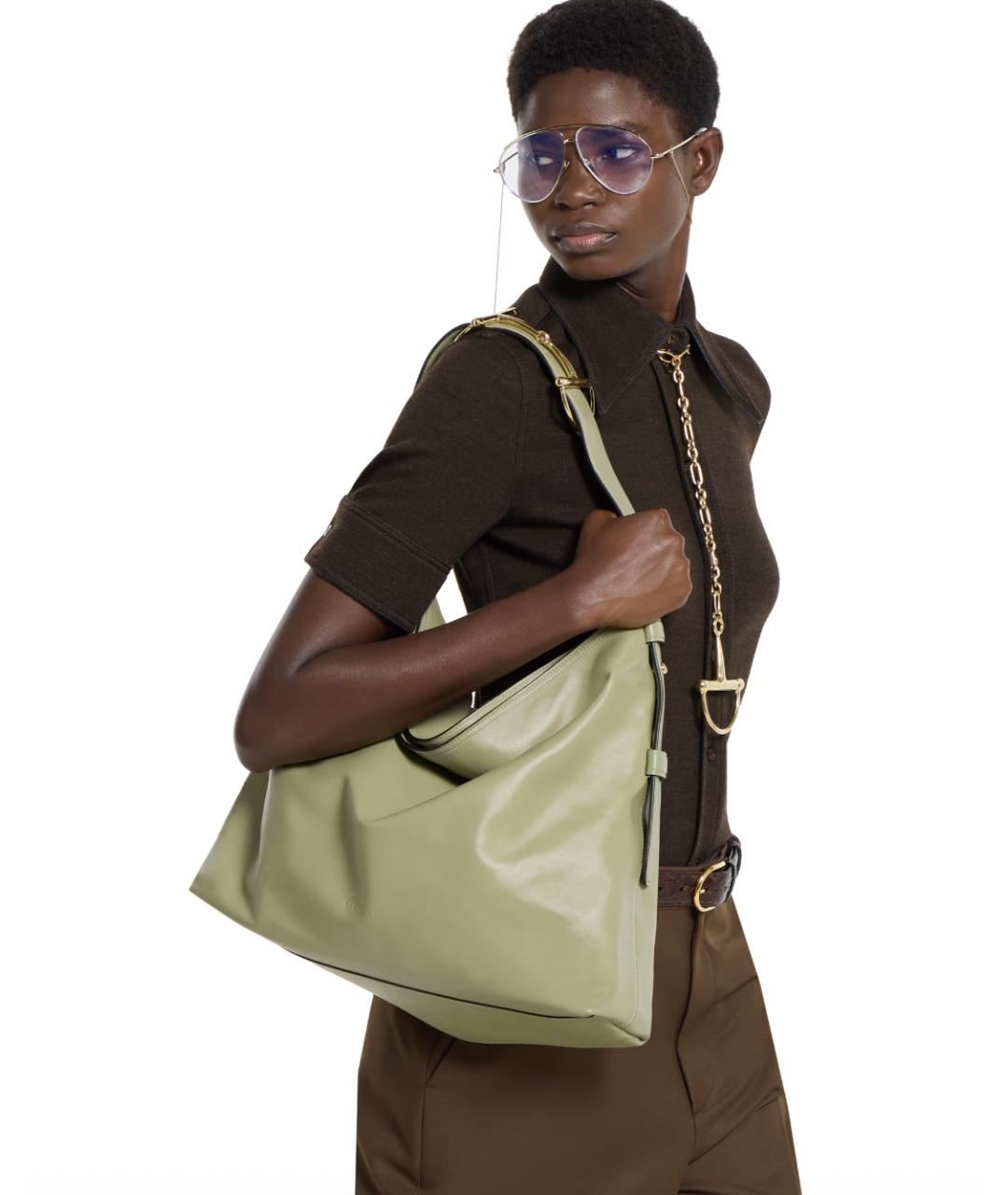 GUCCI Зеленая кожаная сумка через плечо, фото 3