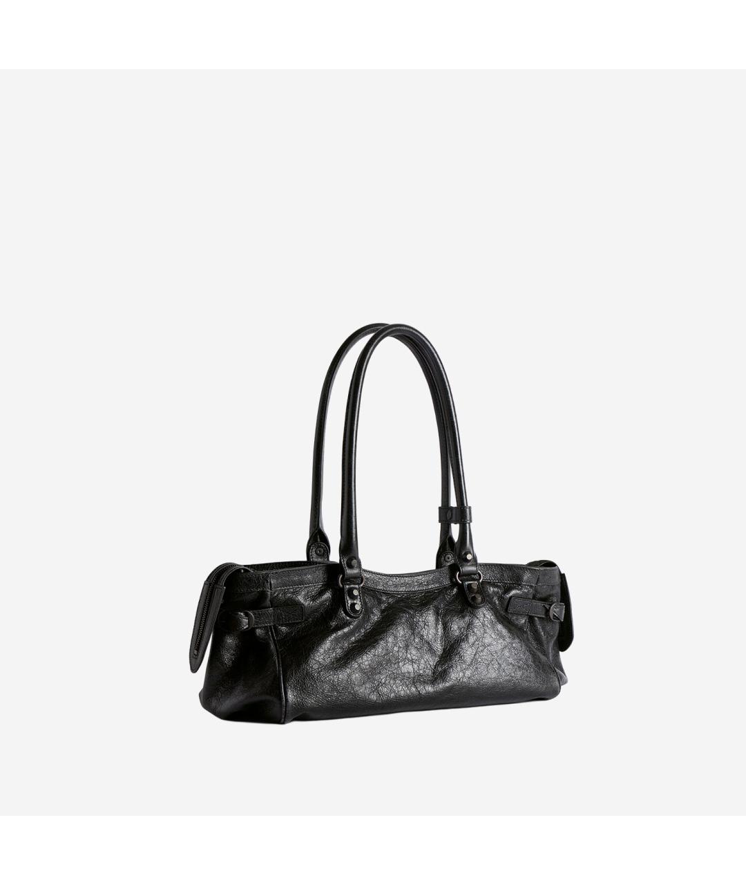 BALENCIAGA Черная кожаная сумка через плечо, фото 3