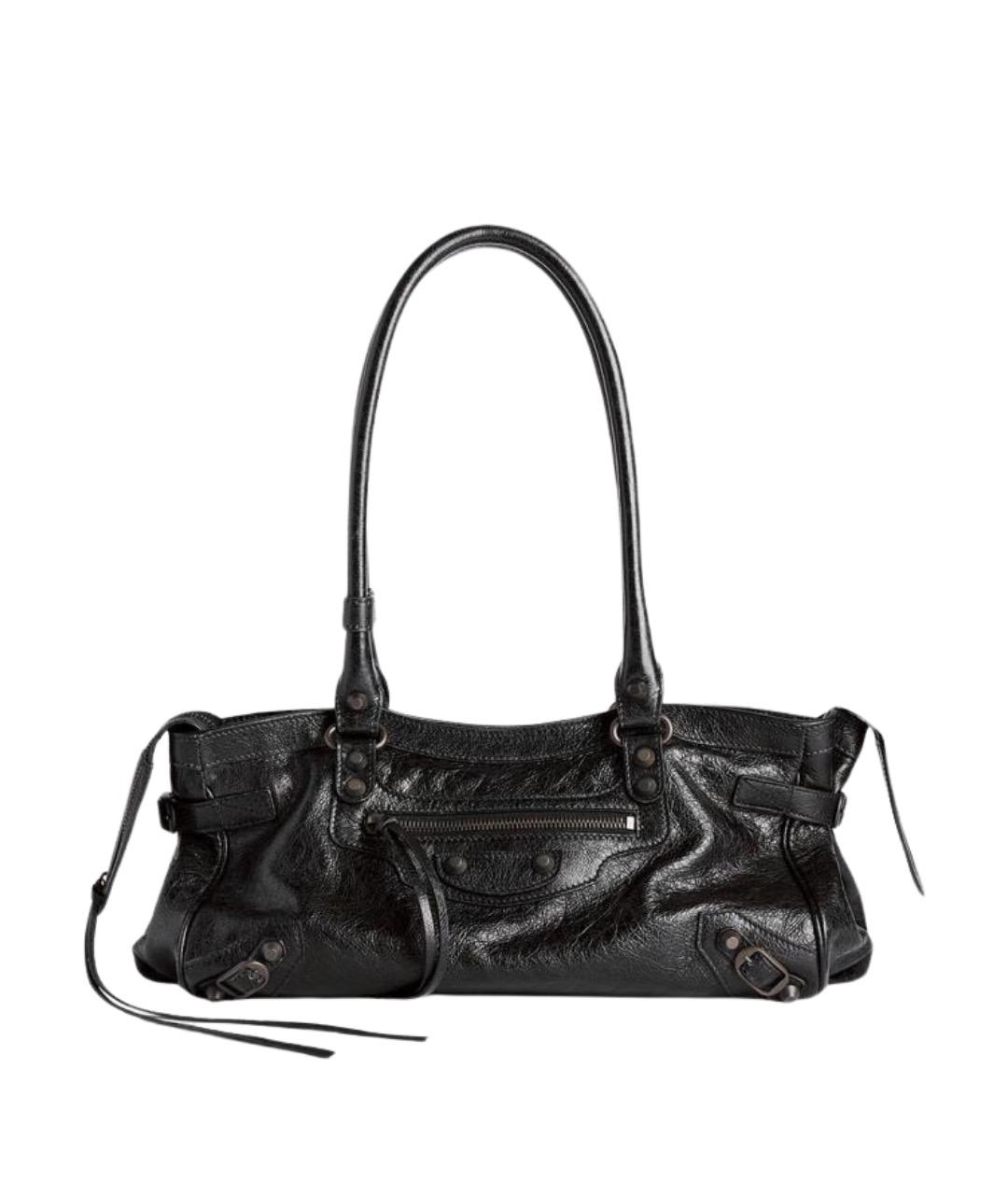 BALENCIAGA Черная кожаная сумка через плечо, фото 1