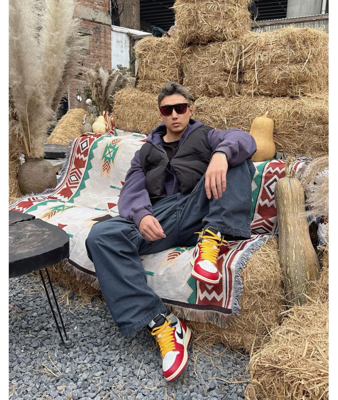 JORDAN Красные кожаные высокие кроссовки / кеды, фото 6