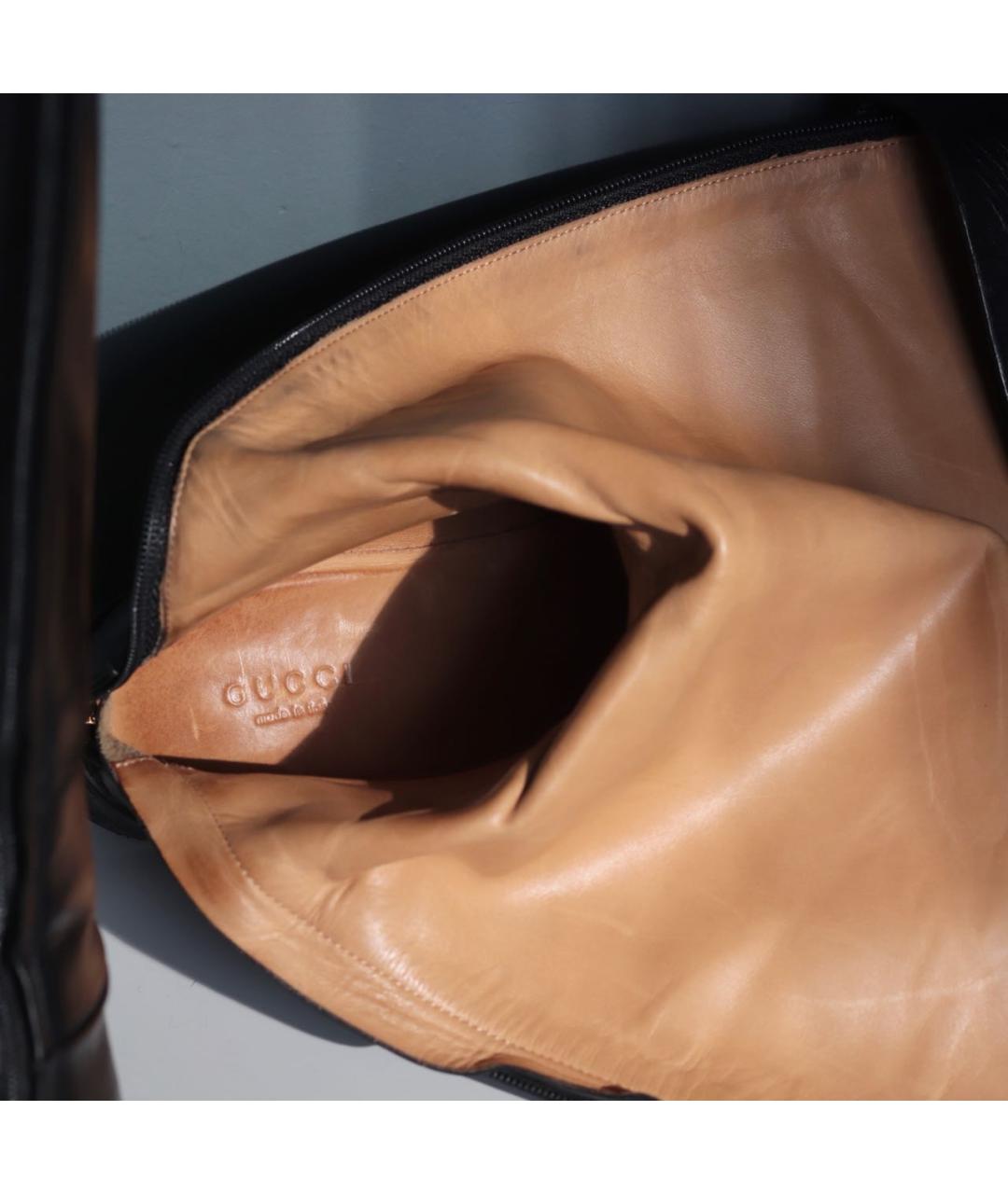 GUCCI Черные кожаные сапоги, фото 3