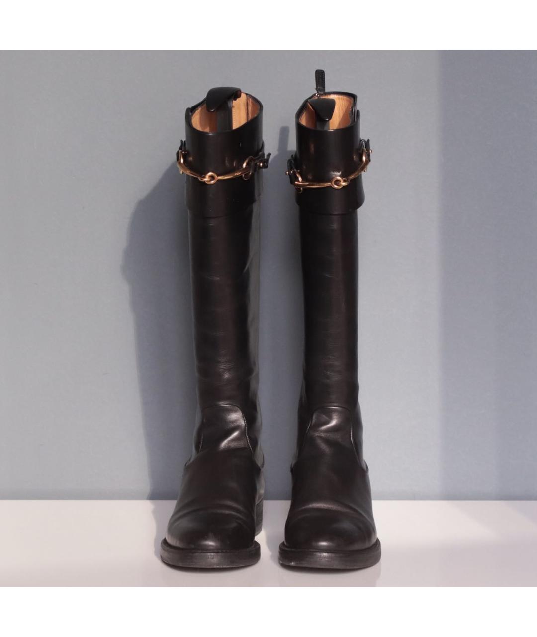 GUCCI Черные кожаные сапоги, фото 2
