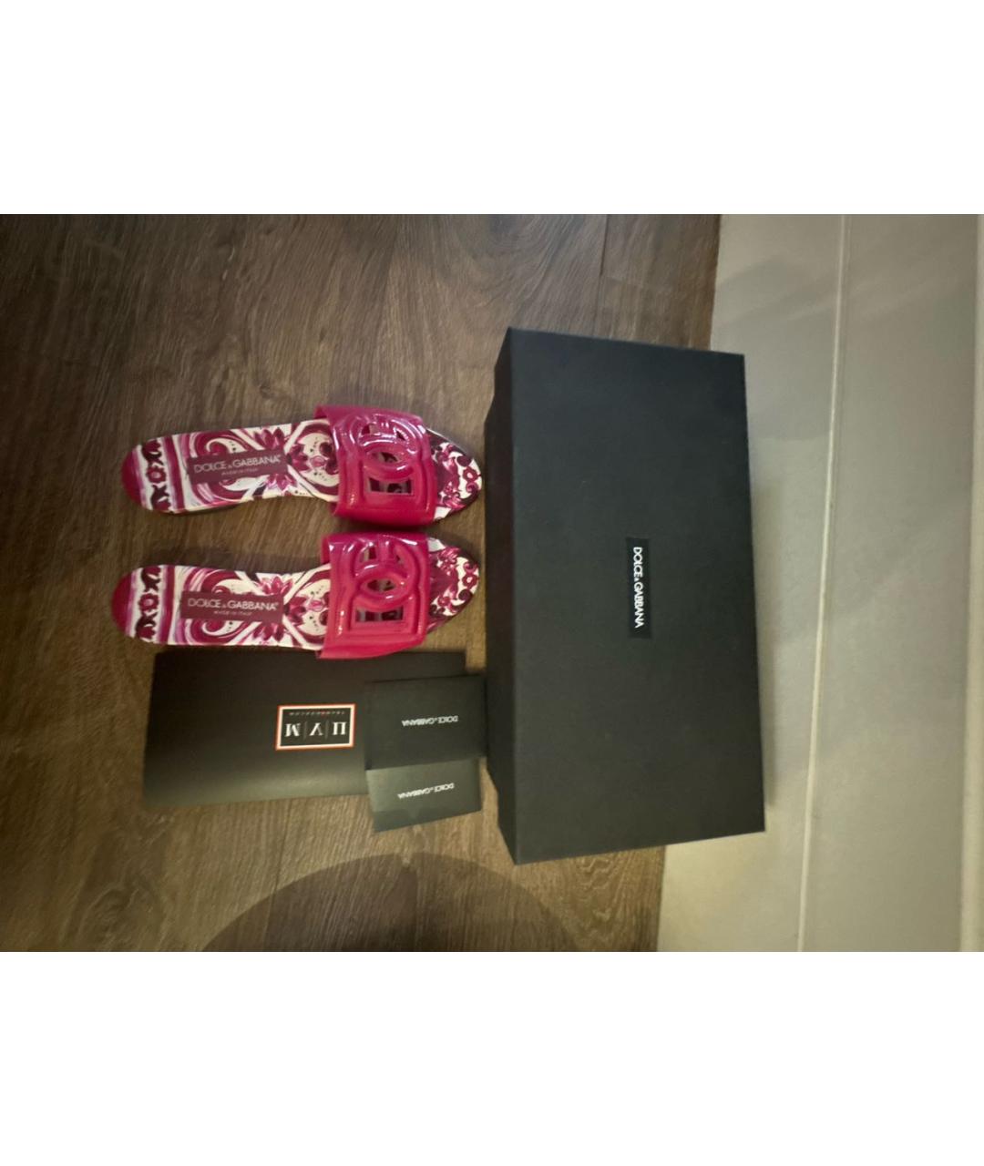 DOLCE&GABBANA Фуксия сабо из лакированной кожи, фото 5