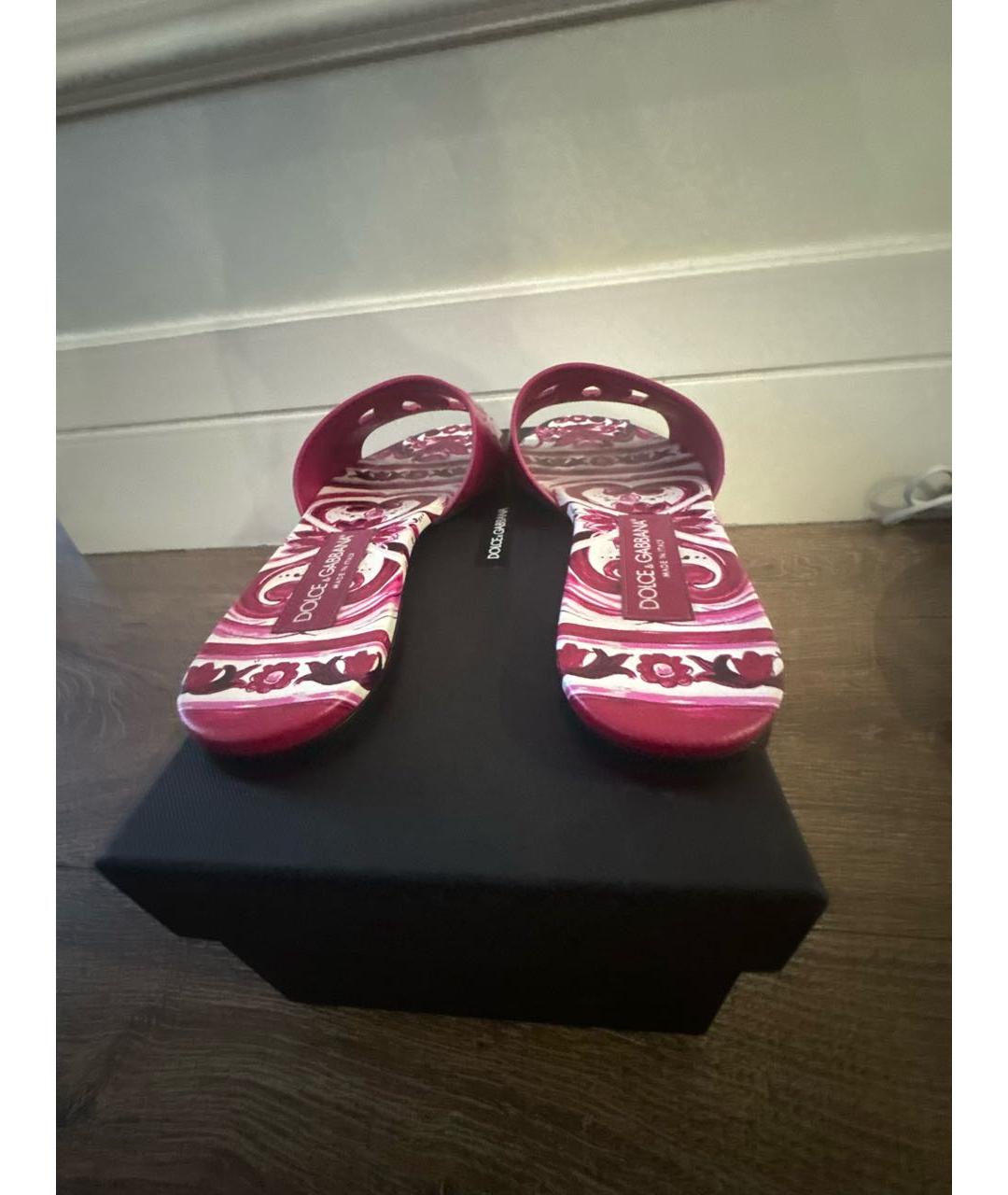 DOLCE&GABBANA Фуксия сабо из лакированной кожи, фото 4