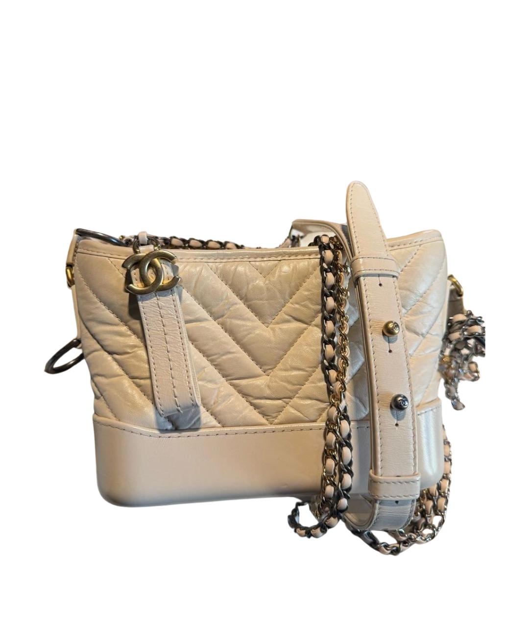 CHANEL Бежевая кожаная сумка через плечо, фото 1
