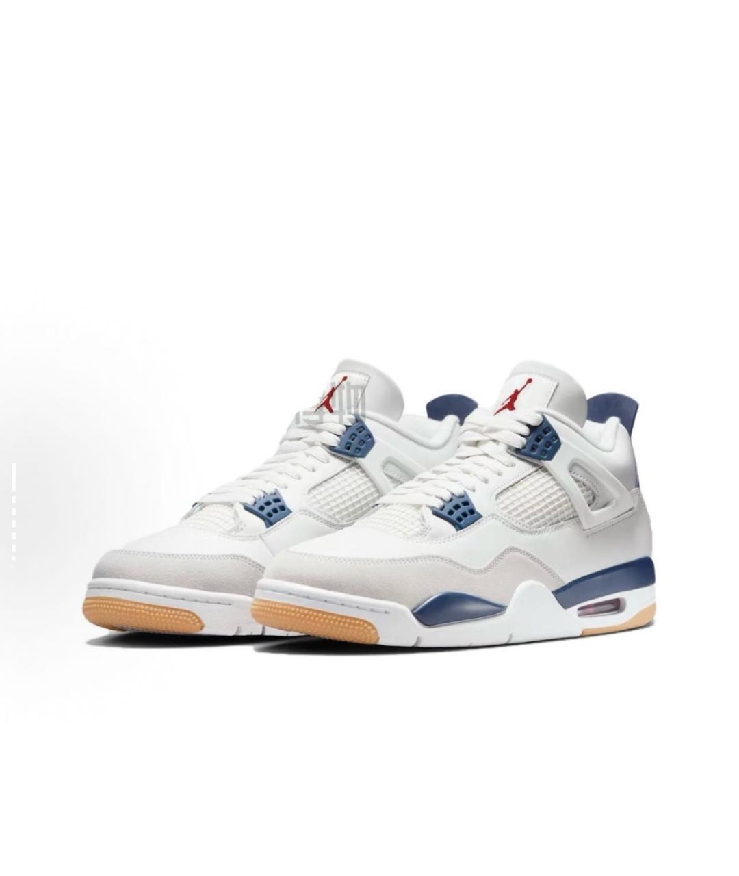 JORDAN Белые кожаные низкие кроссовки / кеды, фото 3