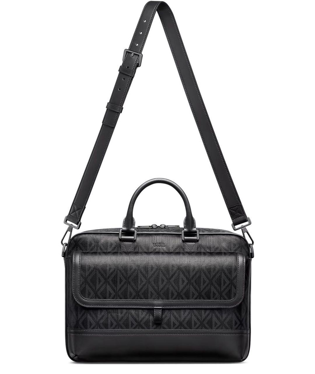 CHRISTIAN DIOR Черная кожаная сумка на плечо, фото 3