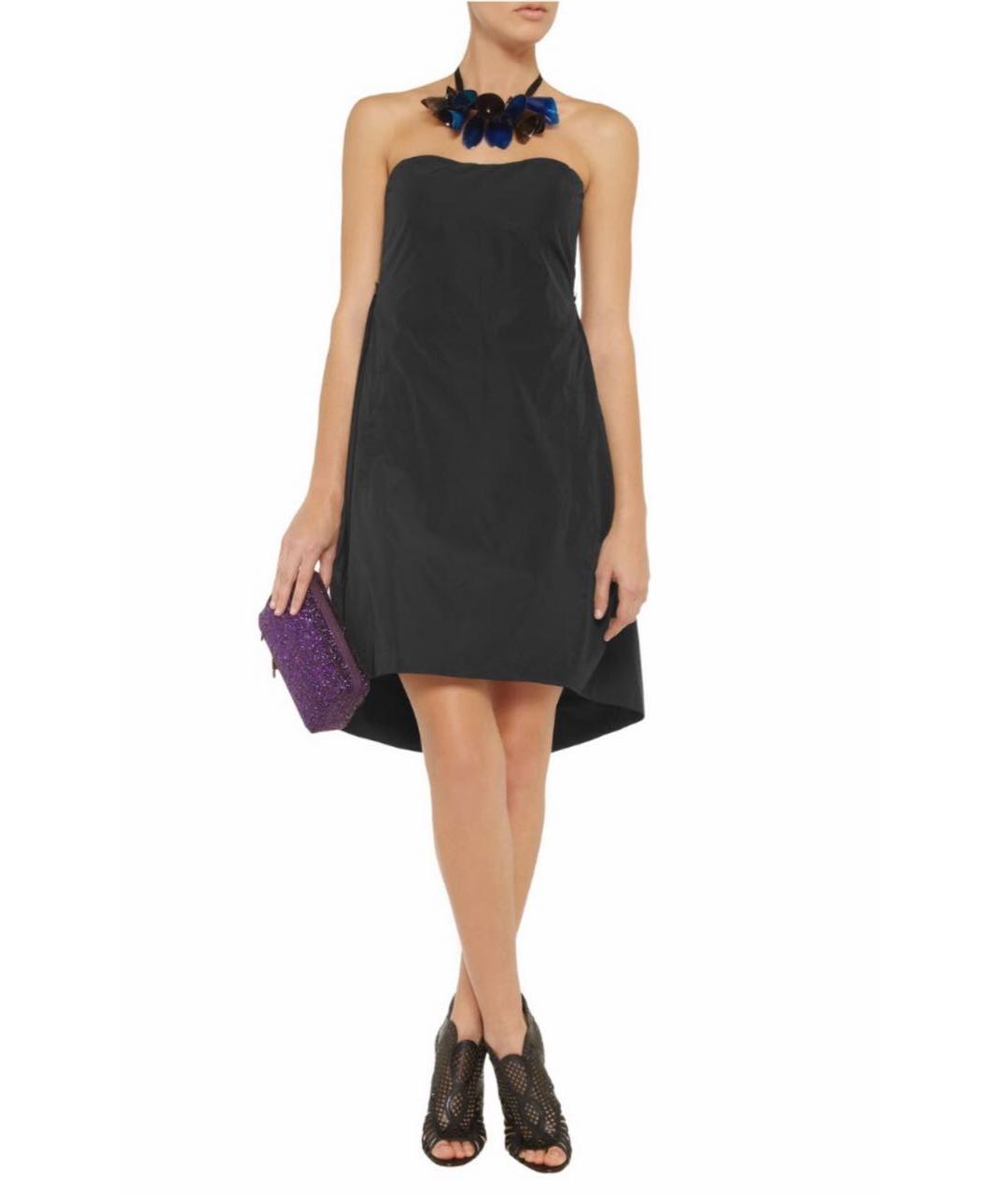 Carven Черное полиэстеровое коктейльное платье, фото 6