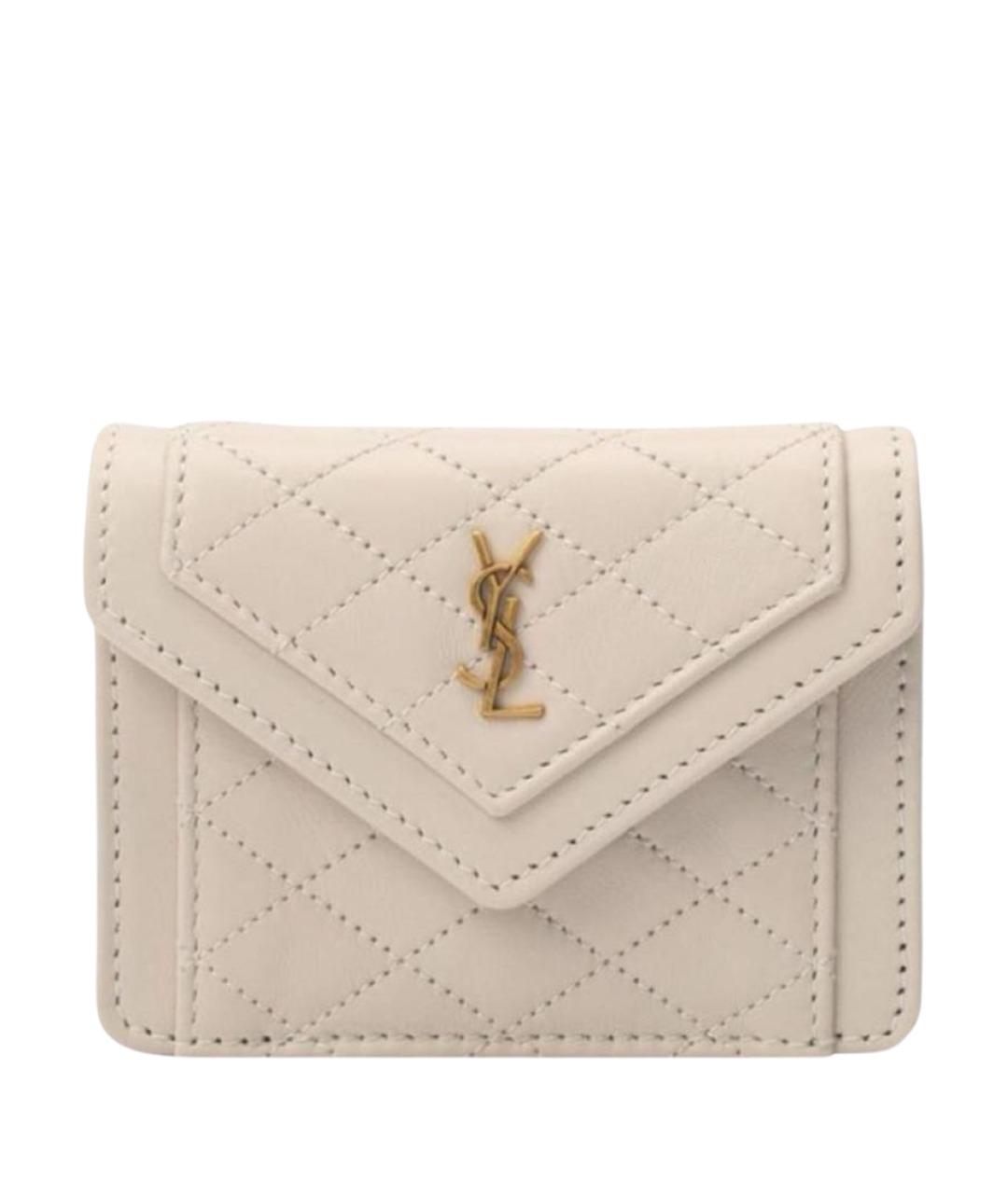 SAINT LAURENT Белая кожаная поясная сумка, фото 1