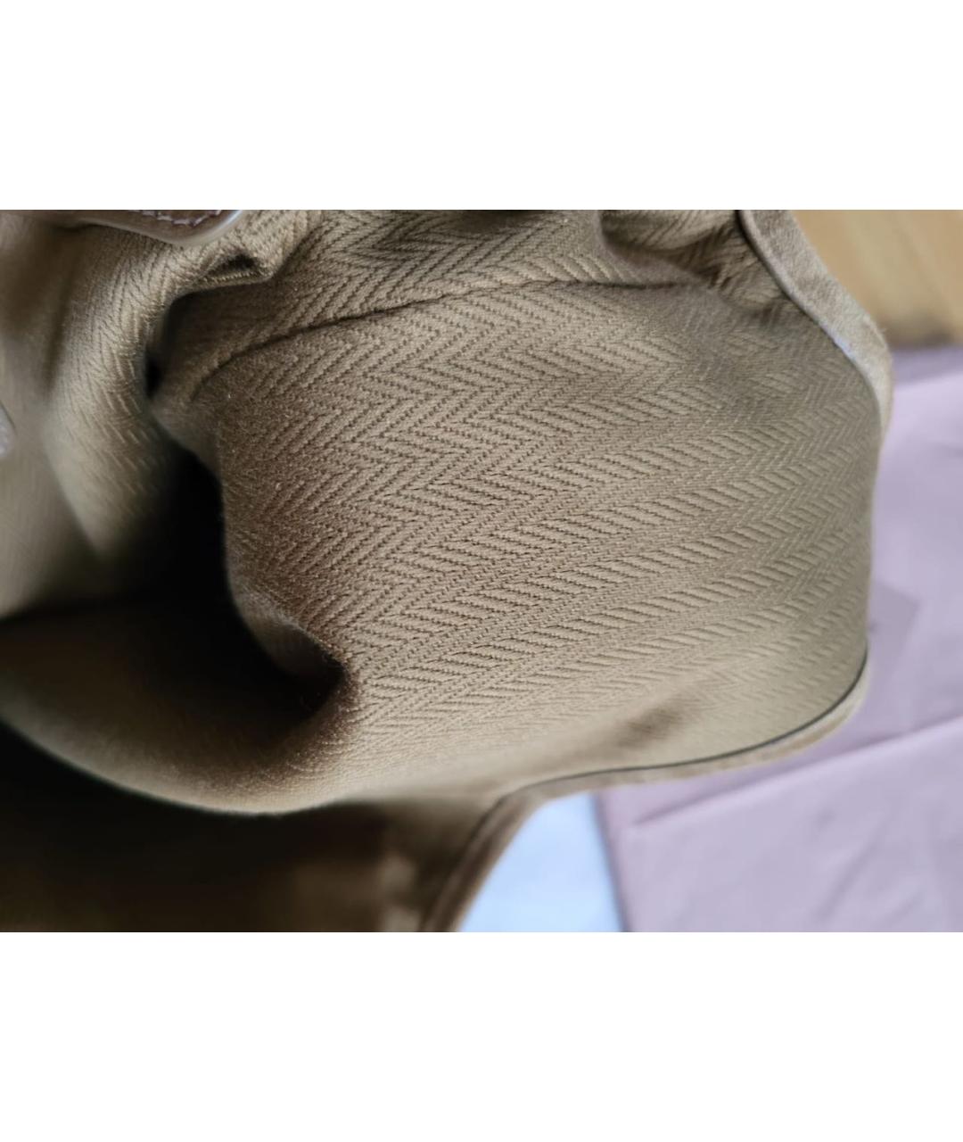 MIU MIU Коричневая замшевая сумка с короткими ручками, фото 8