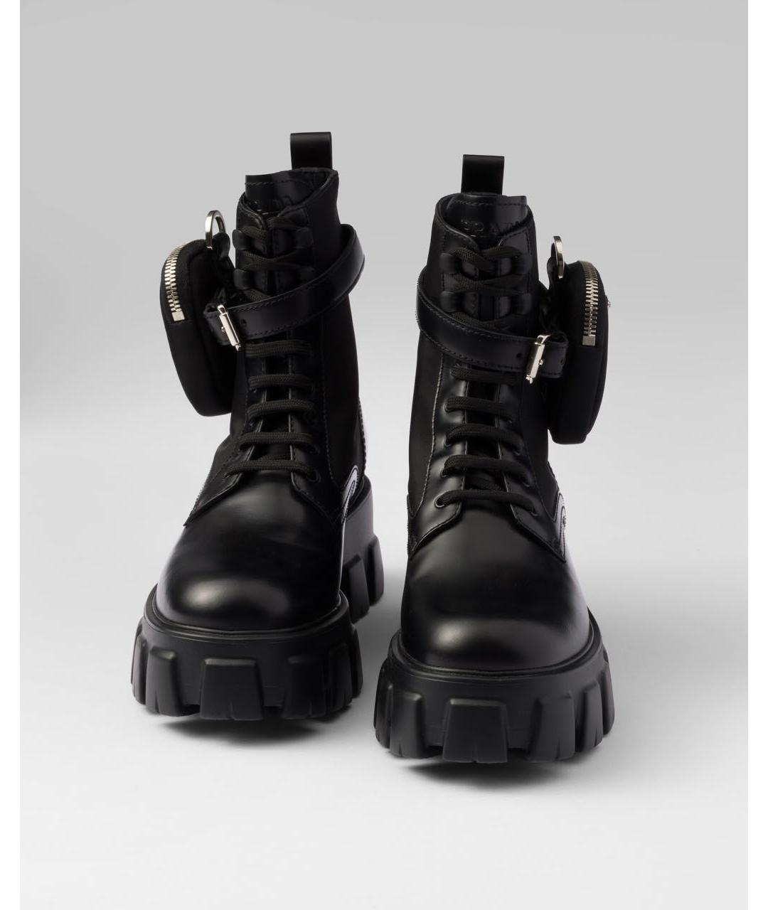 PRADA Черные кожаные ботинки, фото 4