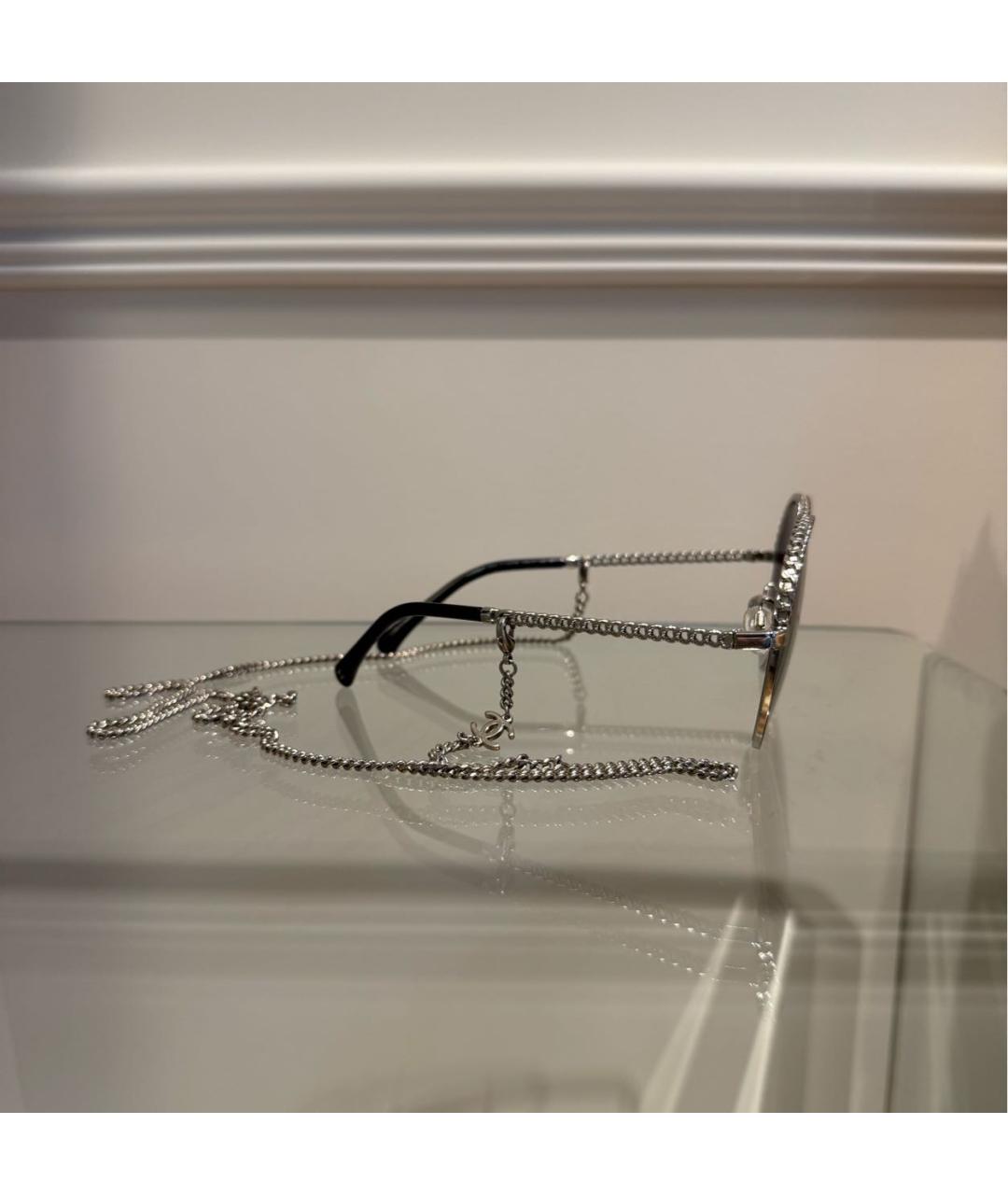 CHANEL Черные металлические солнцезащитные очки, фото 2