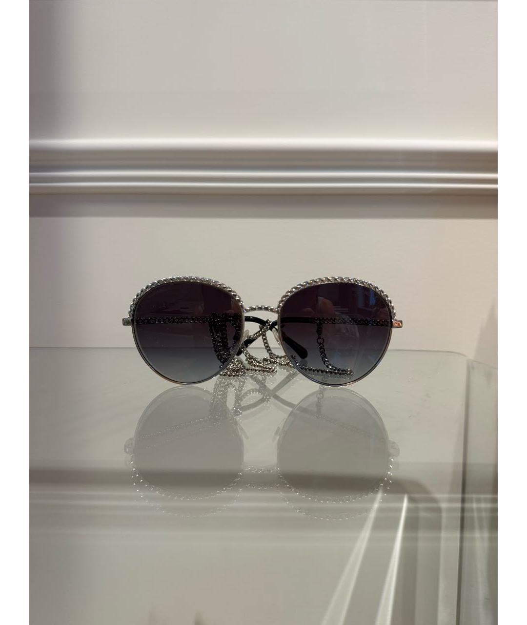 CHANEL Черные металлические солнцезащитные очки, фото 5