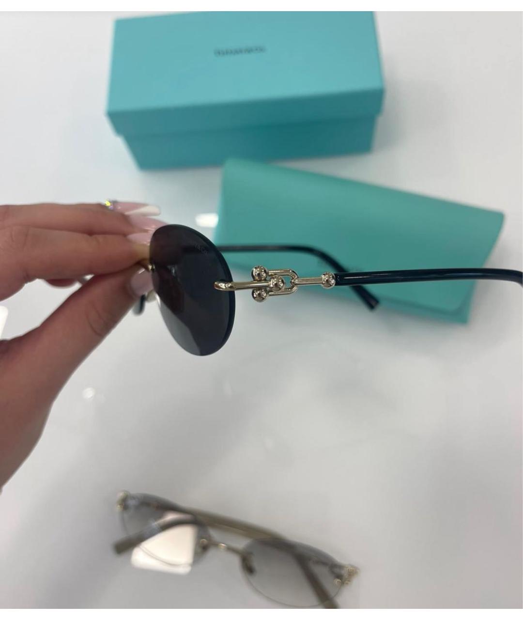 TIFFANY&CO Черные металлические солнцезащитные очки, фото 2