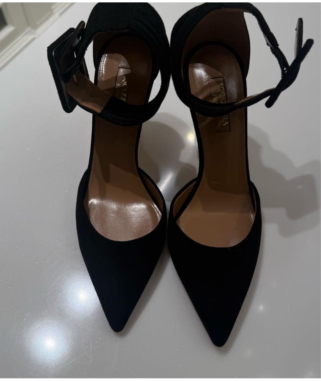 AQUAZZURA Черные замшевые туфли, фото 2