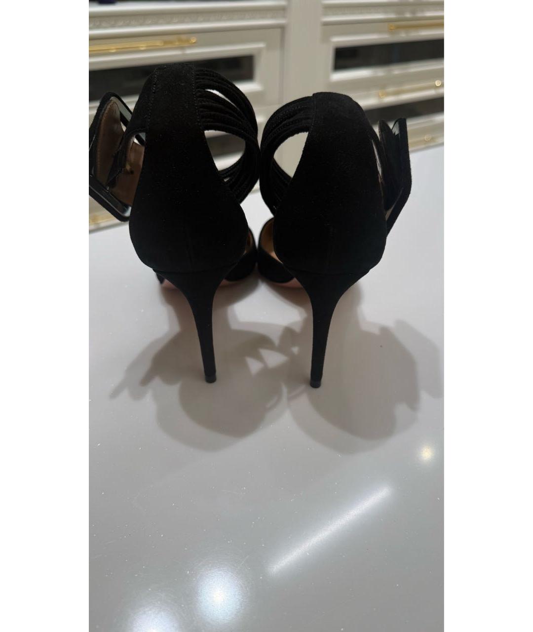 AQUAZZURA Черные замшевые туфли, фото 5