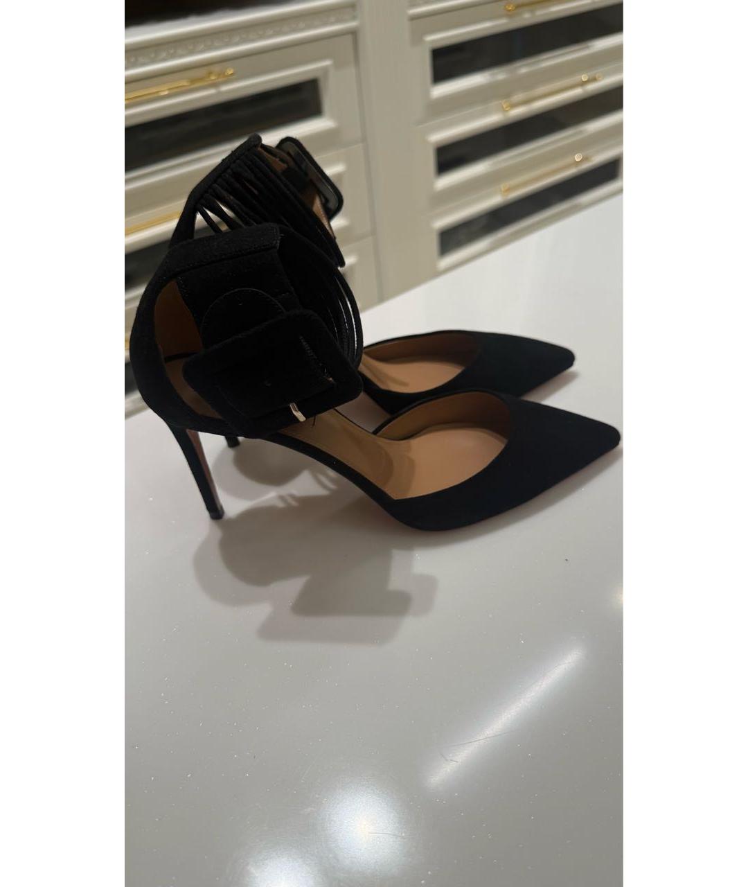 AQUAZZURA Черные замшевые туфли, фото 6