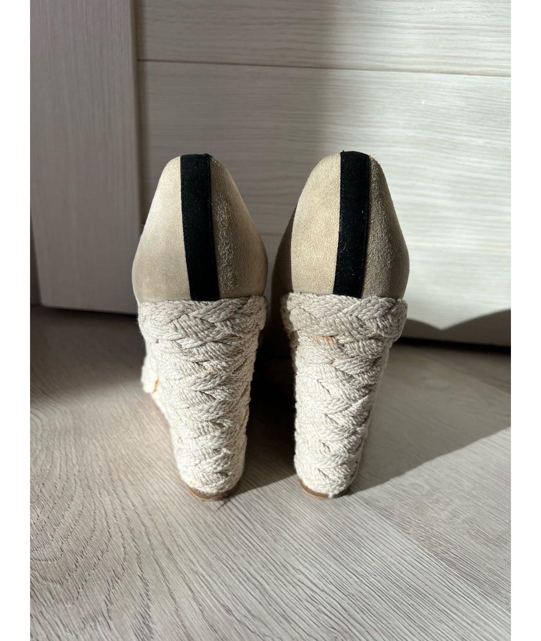 CHANEL Бежевые замшевые туфли, фото 4