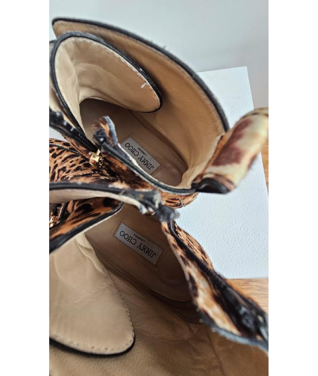 JIMMY CHOO Коричневые кожаные ботинки, фото 7