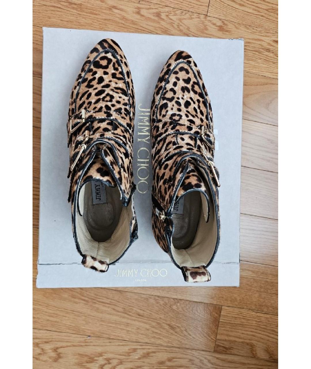 JIMMY CHOO Коричневые кожаные ботинки, фото 3