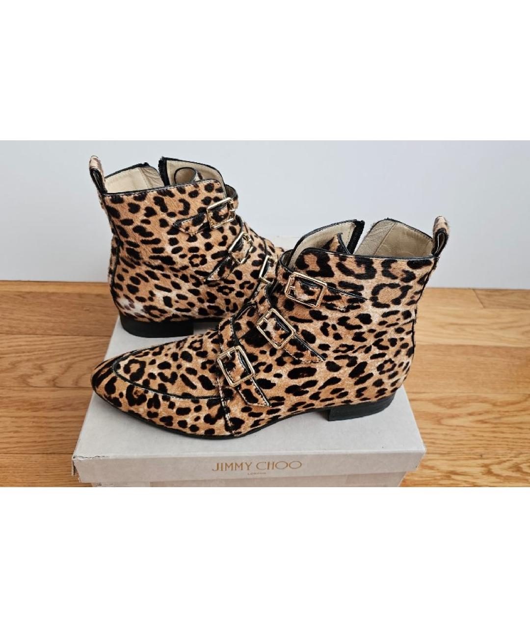 JIMMY CHOO Коричневые кожаные ботинки, фото 5