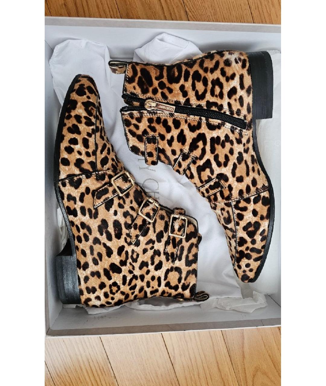 JIMMY CHOO Коричневые кожаные ботинки, фото 6