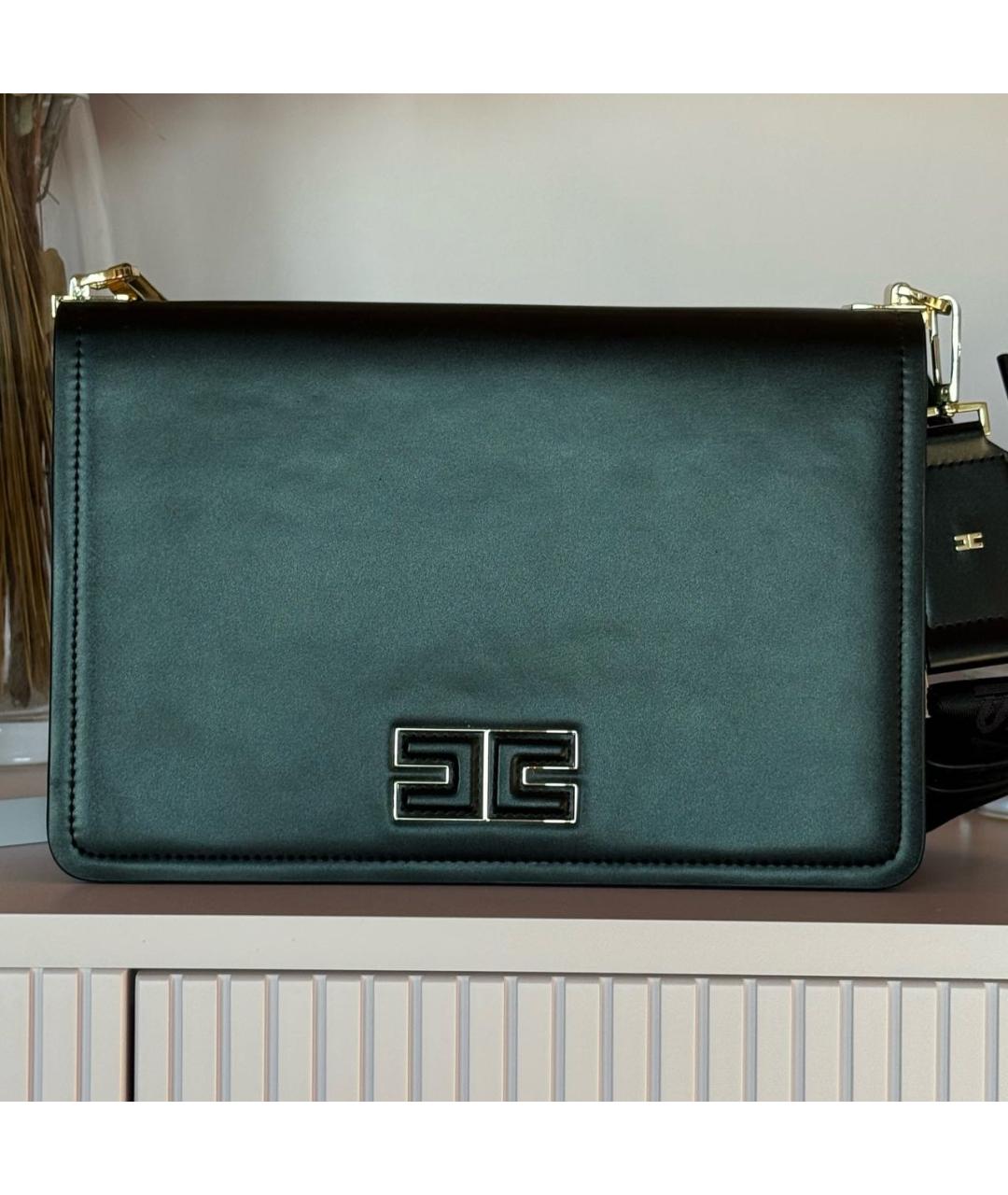 ELISABETTA FRANCHI Черная сумка через плечо из искусственной кожи, фото 9