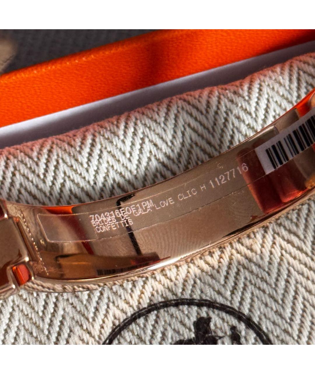 HERMES Золотой металлический браслет, фото 4