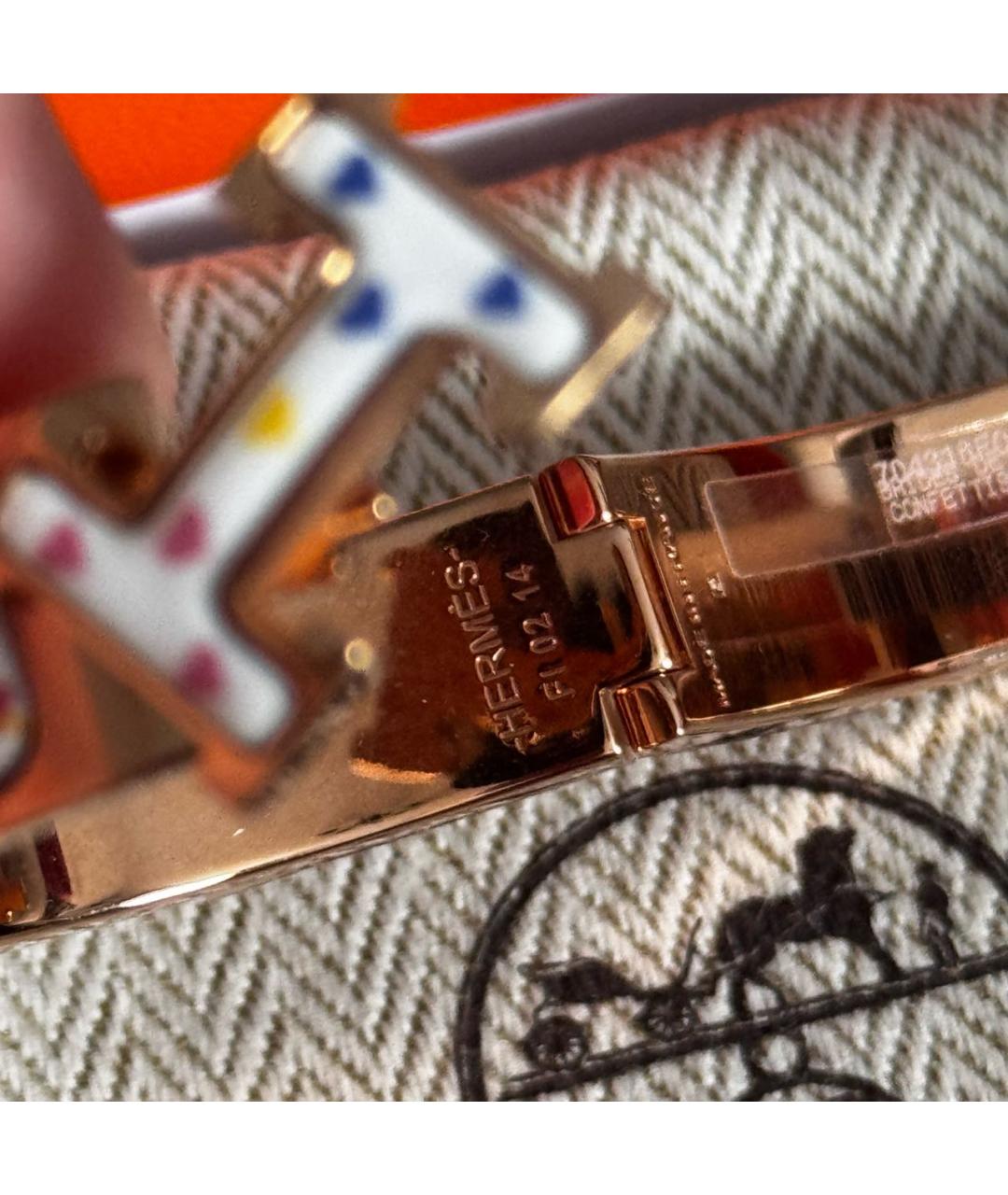 HERMES Золотой металлический браслет, фото 5