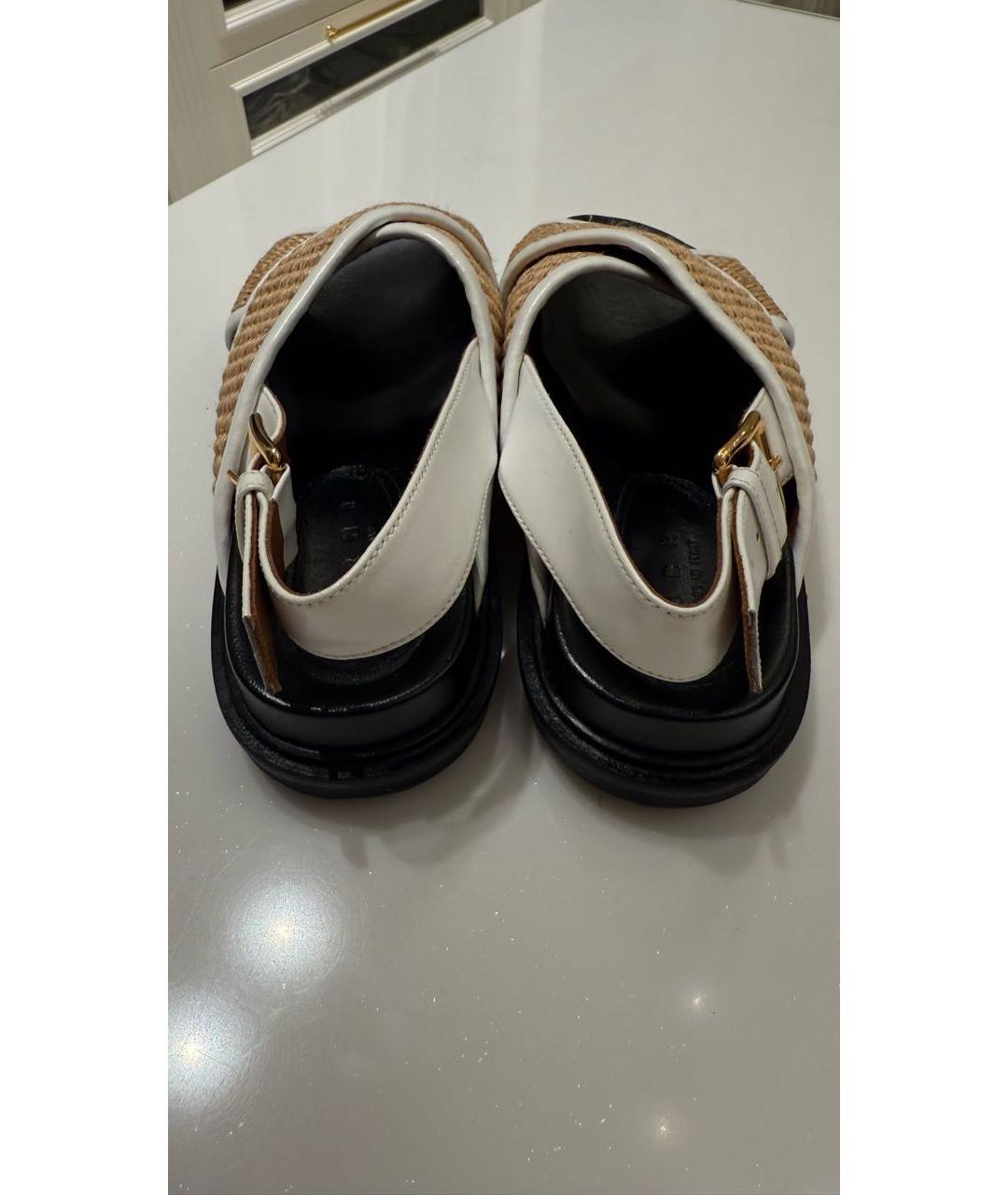 MARNI Бежевые кожаные сандалии, фото 6