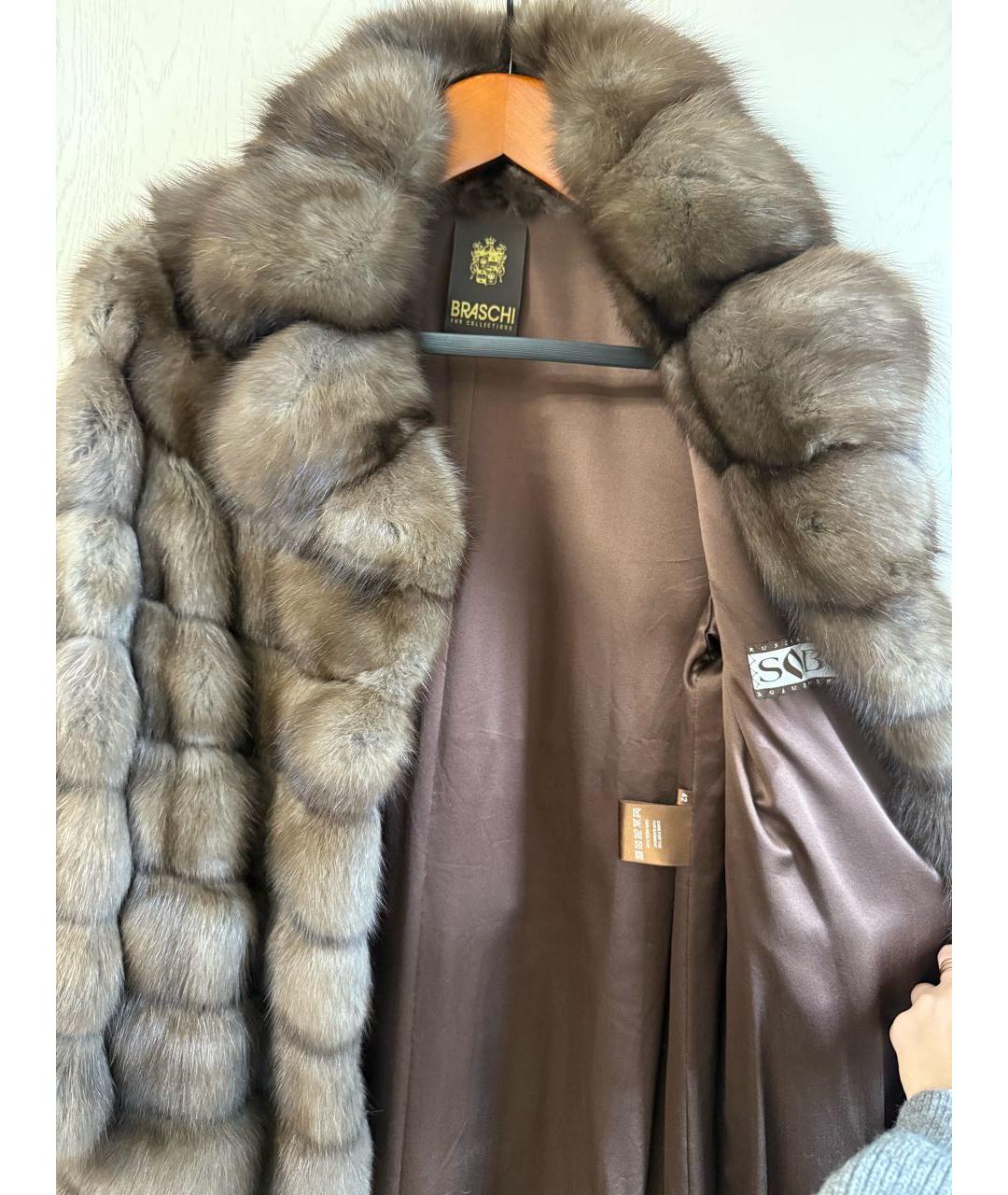 BRASCHI Коричневая меховая шуба, фото 7
