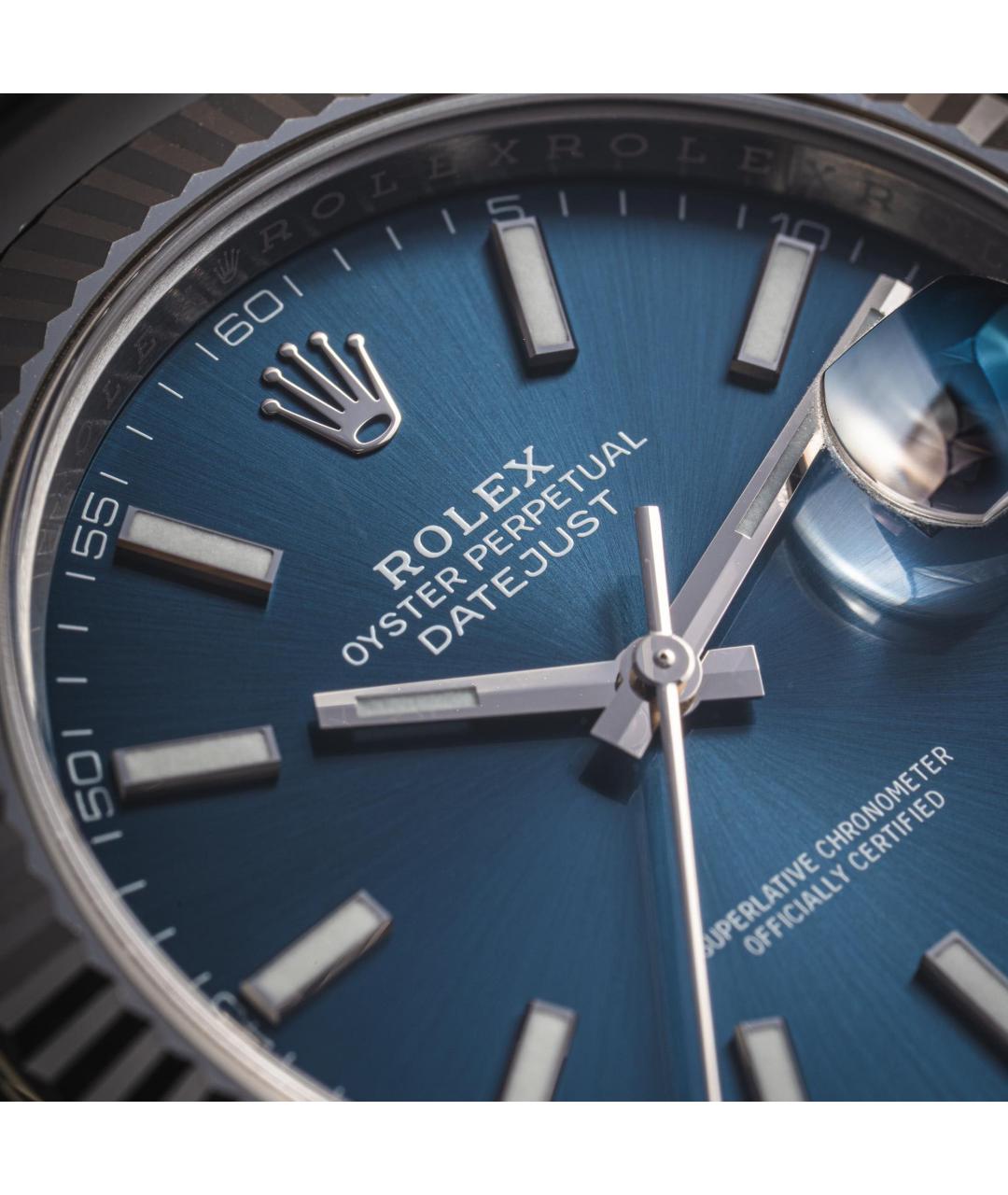 ROLEX Синие часы из белого золота, фото 5