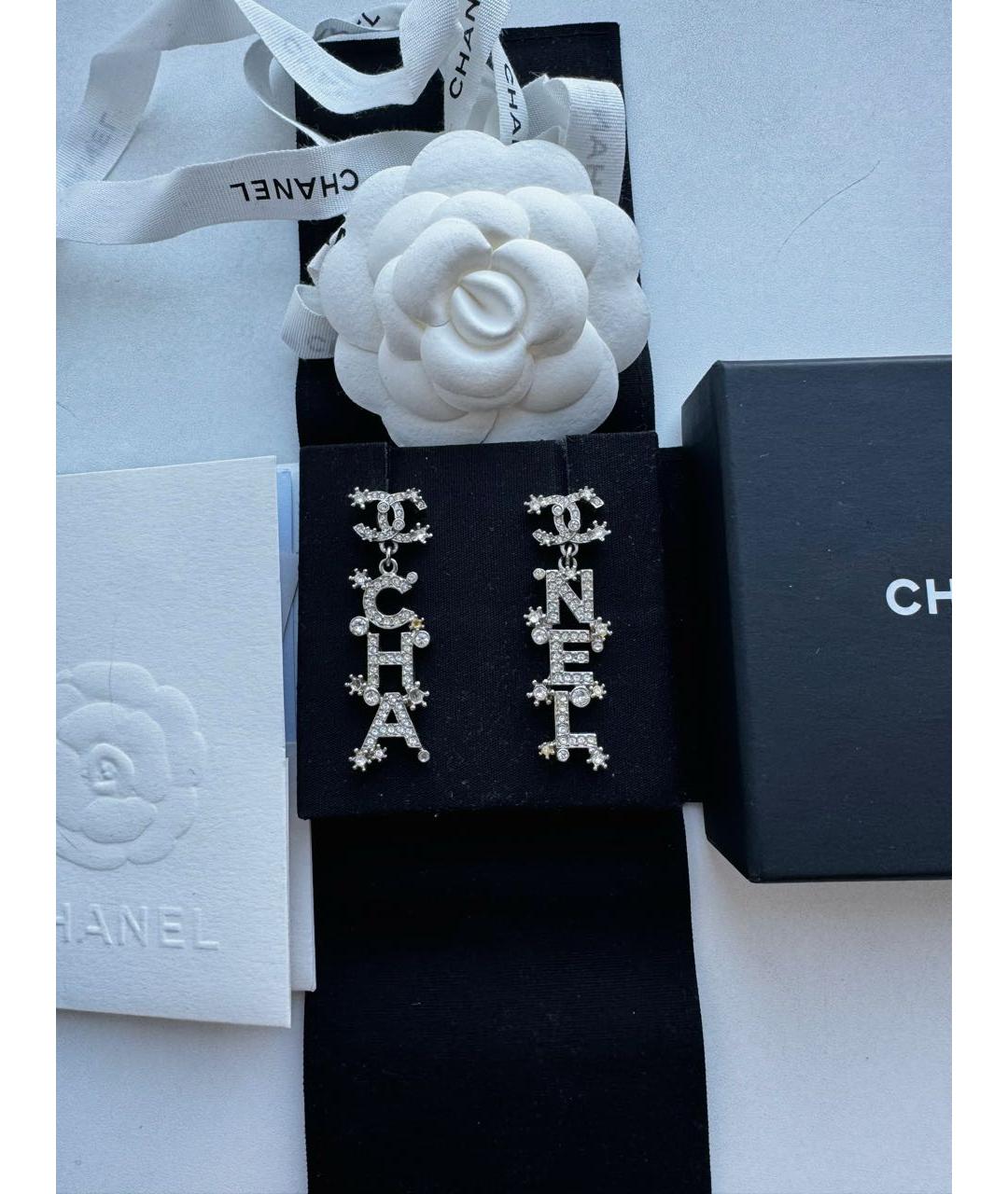 CHANEL Серебряные металлические серьги, фото 9