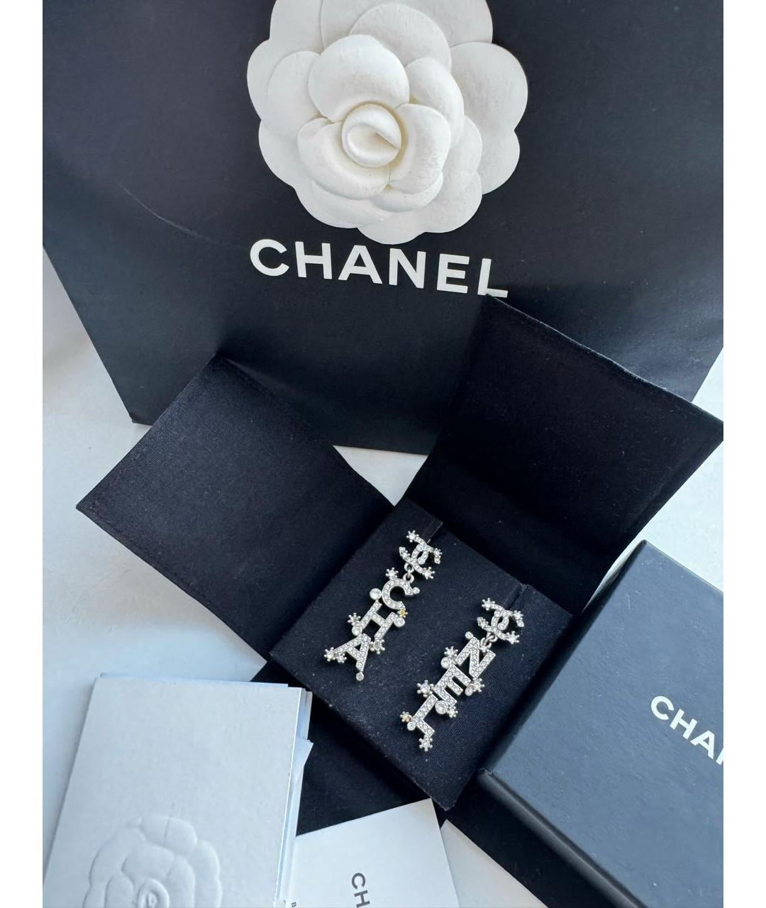 CHANEL Серебряные металлические серьги, фото 3