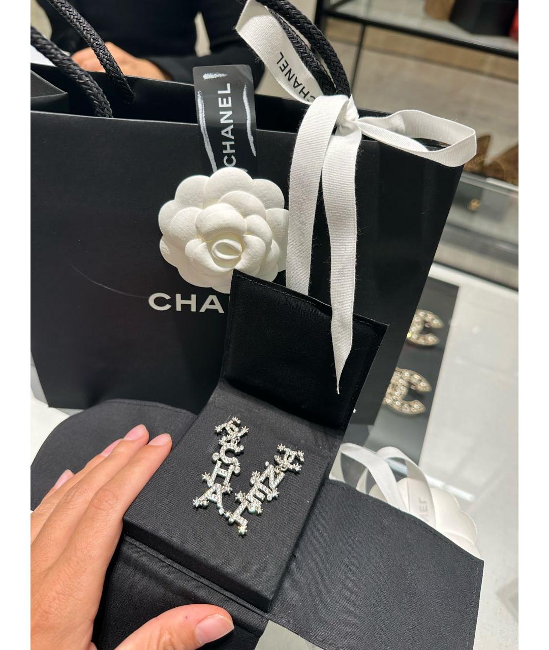 CHANEL Серебряные металлические серьги, фото 6