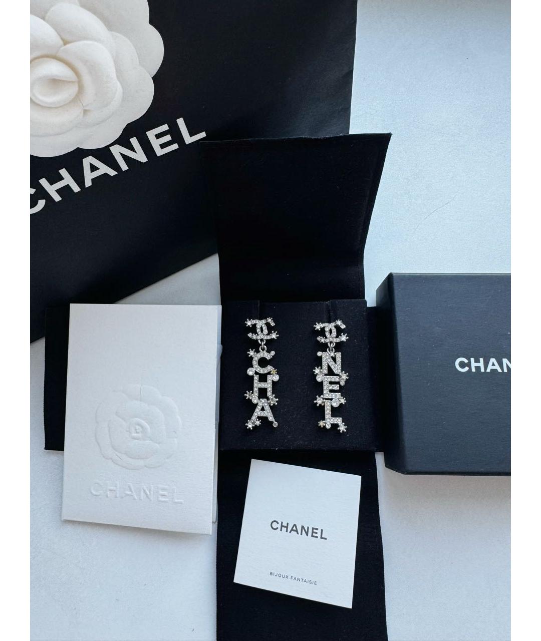 CHANEL Серебряные металлические серьги, фото 8