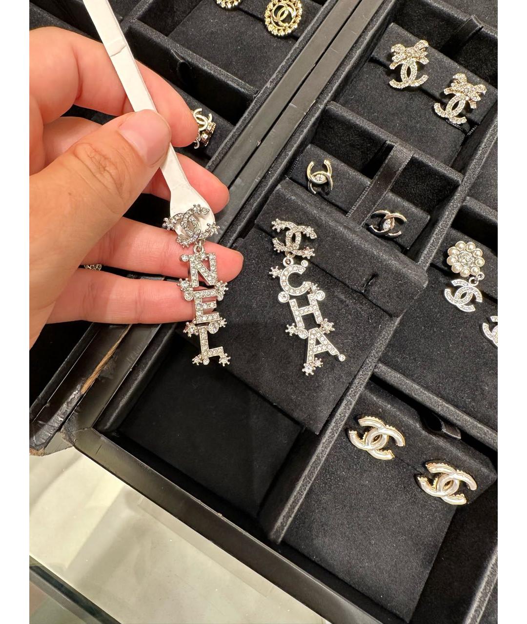 CHANEL Серебряные металлические серьги, фото 5