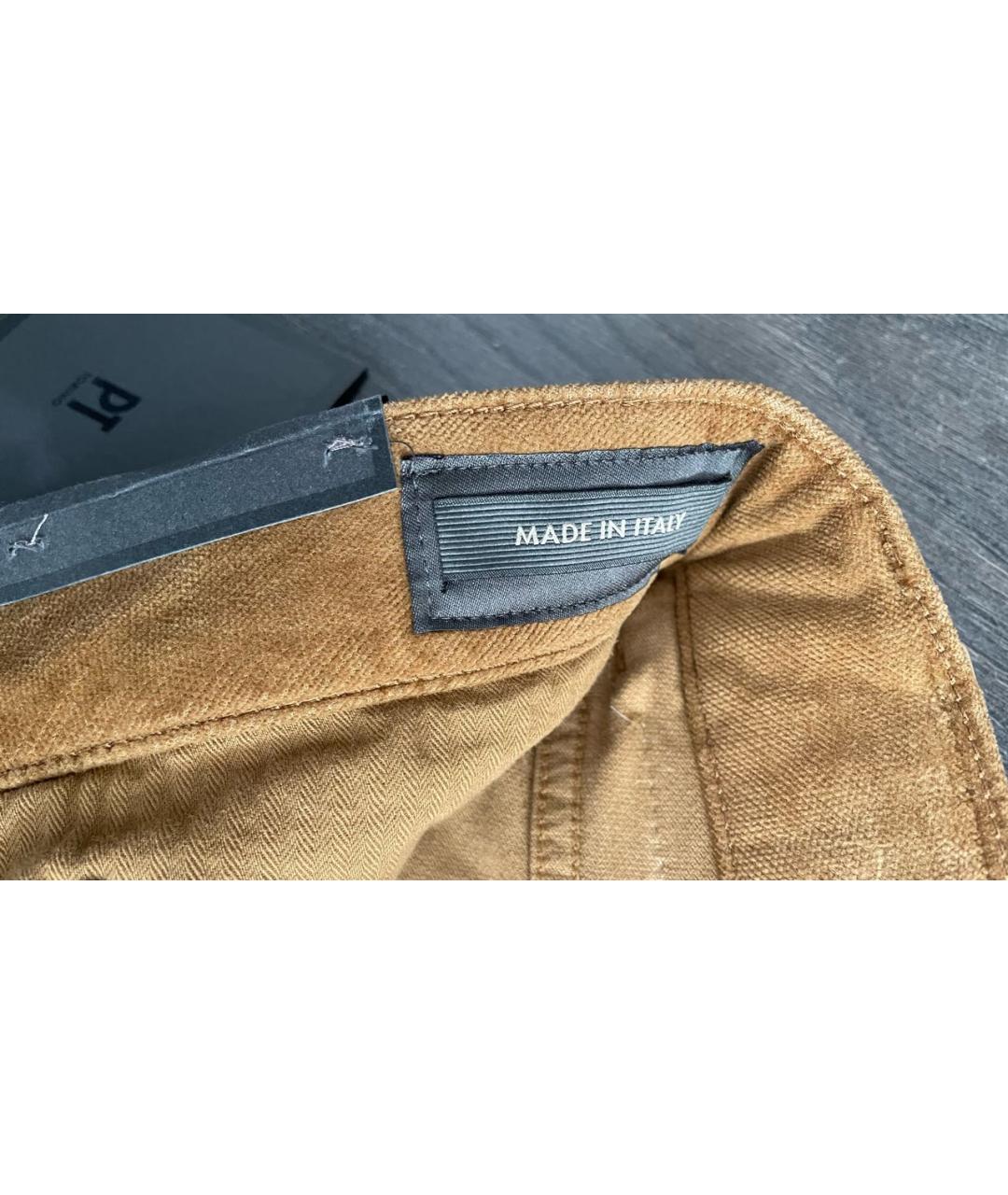 PT TORINO Коричневые бархатные повседневные брюки, фото 5